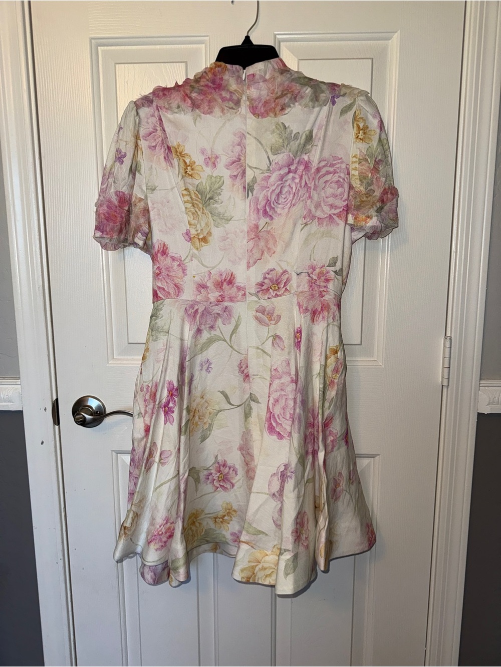 NWT Antonio Melani Iris Linen Floral Print Mockneck Short Sleeve Dress Size 8 - Picture 3 of 9